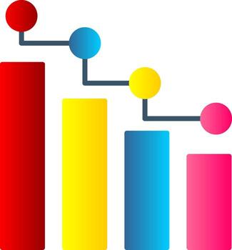Stats Flat Gradient  Icon vector