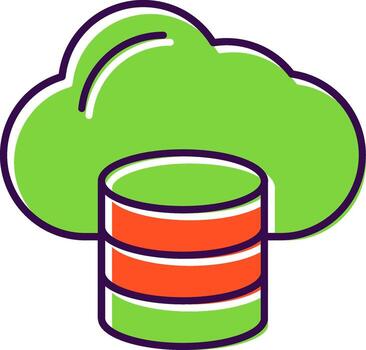 Cloud Data Filled  Icon vector