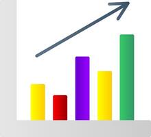 Bar Chart Flat Gradient  Icon vector