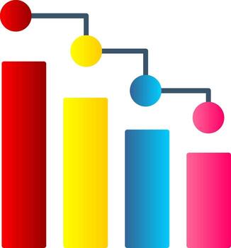 Bar Chart Flat Gradient  Icon vector