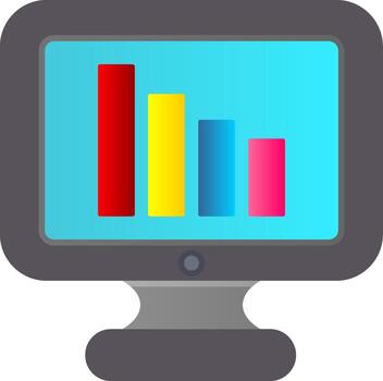 Bar Chart Flat Gradient  Icon vector