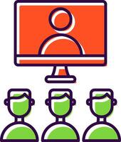 Virtual Class Filled  Icon vector