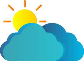 Cloudy Flat Gradient  Icon vector