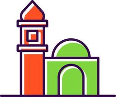 mezquita lleno icono vector