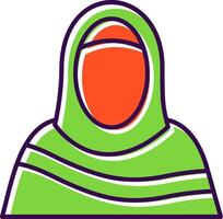 musulmán mujer lleno icono vector