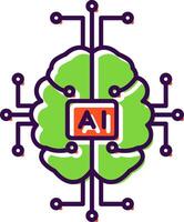 Artificial Intelligence Filled  Icon vector