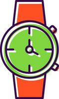 reloj lleno icono vector