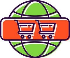 Online Shoping Filled  Icon vector