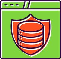 Data Protection Filled  Icon vector