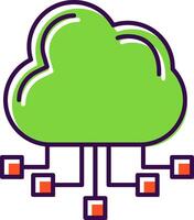 nube servidor lleno icono vector