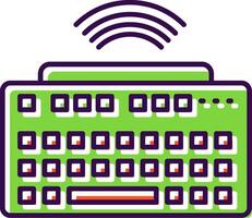 Wireless Keyboard Filled  Icon vector