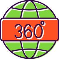 360 View Filled  Icon vector