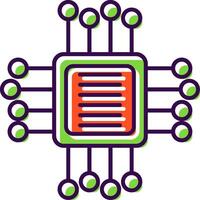 Computer Chip Filled  Icon vector