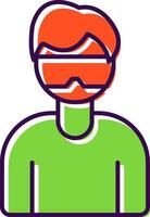 Virtual Glasses Filled  Icon vector