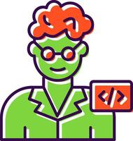 Programmer Filled  Icon vector
