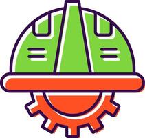 Saftey Helmet Filled  Icon vector