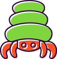 Hermit Crab Filled  Icon vector