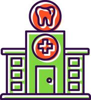 dental clínica lleno icono vector