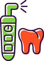 dental irrigador lleno icono vector