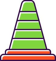 Traffic Cone Filled  Icon vector