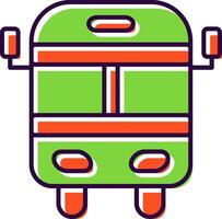 colegio autobús lleno icono vector