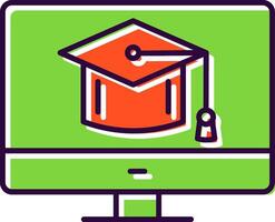 Mortarboard Filled  Icon vector