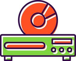 Dvd Player Filled  Icon vector