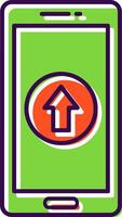 Upload Filled  Icon vector