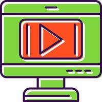 Video Player Filled  Icon vector