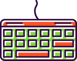 teclado lleno icono vector