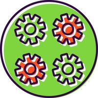 Gears Filled  Icon vector