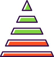 Pyramid Chart Filled  Icon vector