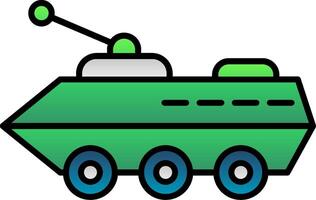 Armored Vehicle Line Filled Gradient  Icon vector