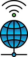 Global Line Filled Gradient  Icon vector
