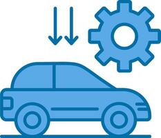 Car Settting Filled Blue  Icon vector