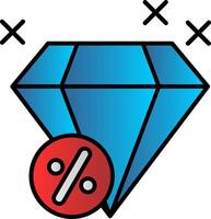 Diamond Line Filled Gradient  Icon vector