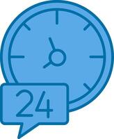 24 Hours Filled Blue  Icon vector