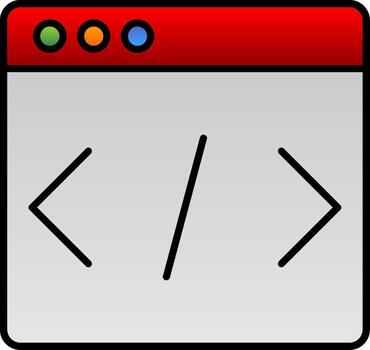 Development Line Filled Gradient  Icon vector