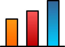 Graph Line Filled Gradient  Icon vector