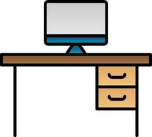 Desk Line Filled Gradient  Icon vector