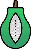 Papaya Line Filled Gradient  Icon vector
