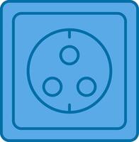 Wall Socket Filled Blue  Icon vector