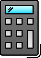 calculadora línea lleno degradado icono vector