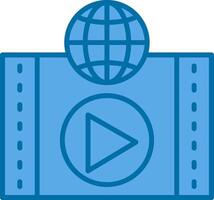 Video Ad Filled Blue  Icon vector