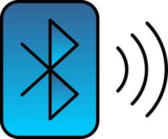 Bluetooth línea lleno degradado icono vector