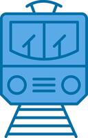 tren lleno azul icono vector