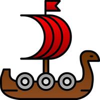 Viking Ship Line Filled Gradient  Icon vector