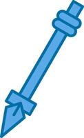 Spear Filled Blue  Icon vector