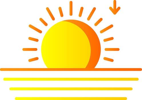 puesta de sol plano degradado icono vector