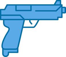 pistola lleno azul icono vector